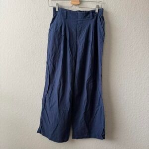 Halara Wide Leg Navy Linen Pants